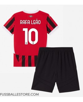 Günstige AC Milan Rafael Leao #10 Heimtrikotsatz Kinder 2024-25 Kurzarm (+ Kurze Hosen)